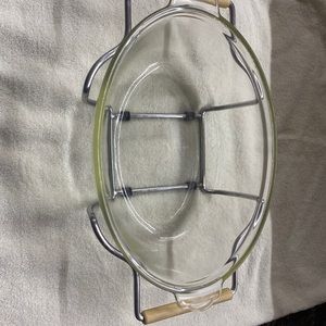 Vintage 1920's Pyrex Clear Glass Oval Casserole